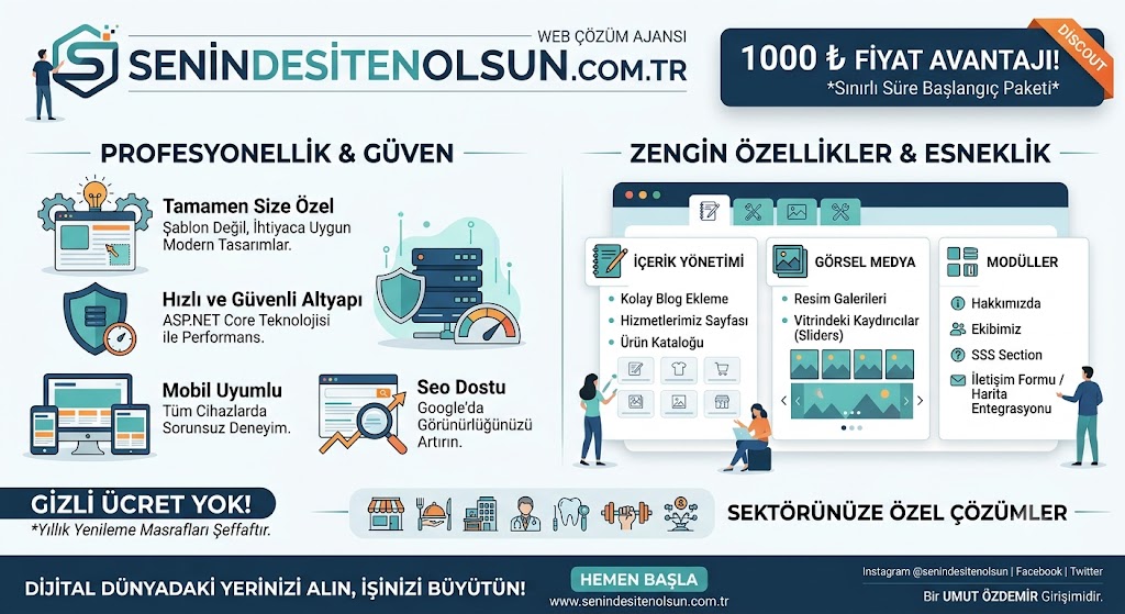 🚀 Profesyonel Web Siteniz Sadece 1.000₺! İşinizi Dijitale Taşımanın En Akıllı Yolu